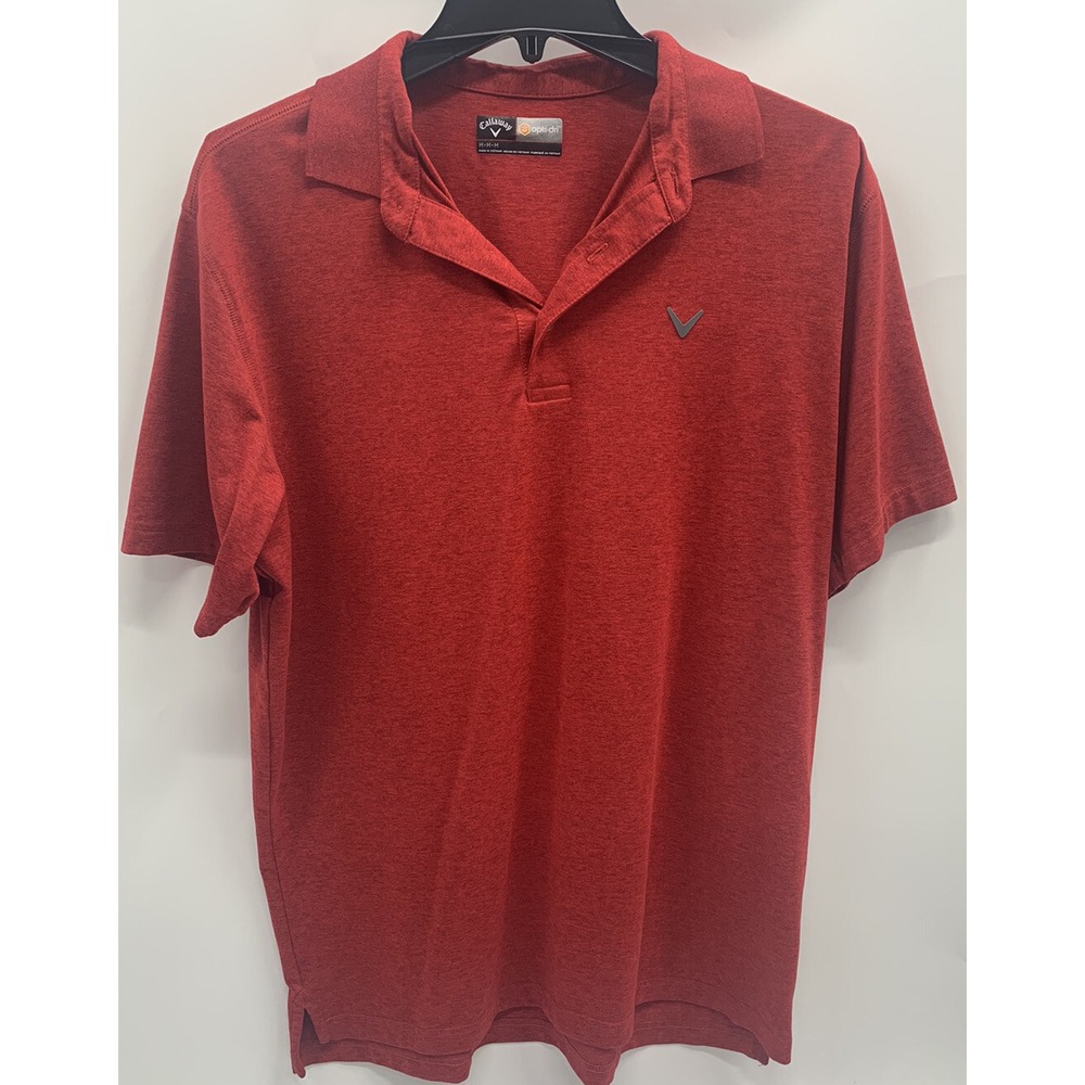 Golf Polo Shirt Callaway Opti Dri Performance Red Shirt Mens Size Medium